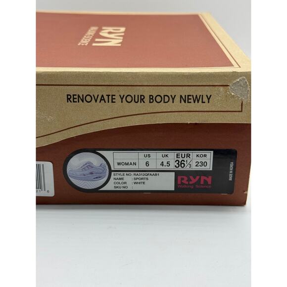 Ryn Walking Science White Pink Womens Shoes Size 6 KOR 230 *New - Picture 3 of 16